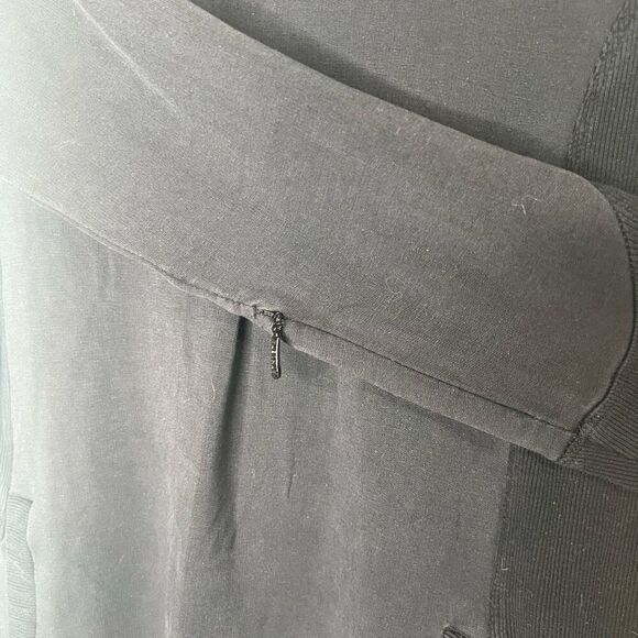 Athleta Coaster Luxe Sweatshirt Dress Tunic Black Sz Medium - Picture 7 of 14